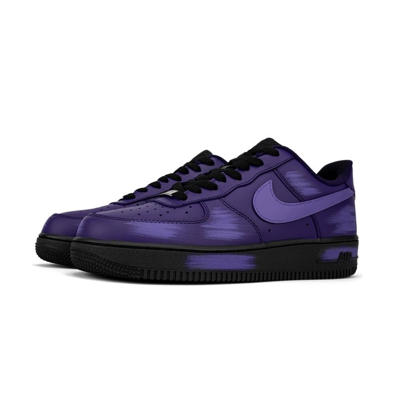 Custom Air Force 1 Shoes Violet Purple Aura Scratch - Image 3