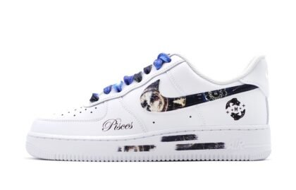 Custom Air Force 1 Shoes White Blue Pisces Galaxy