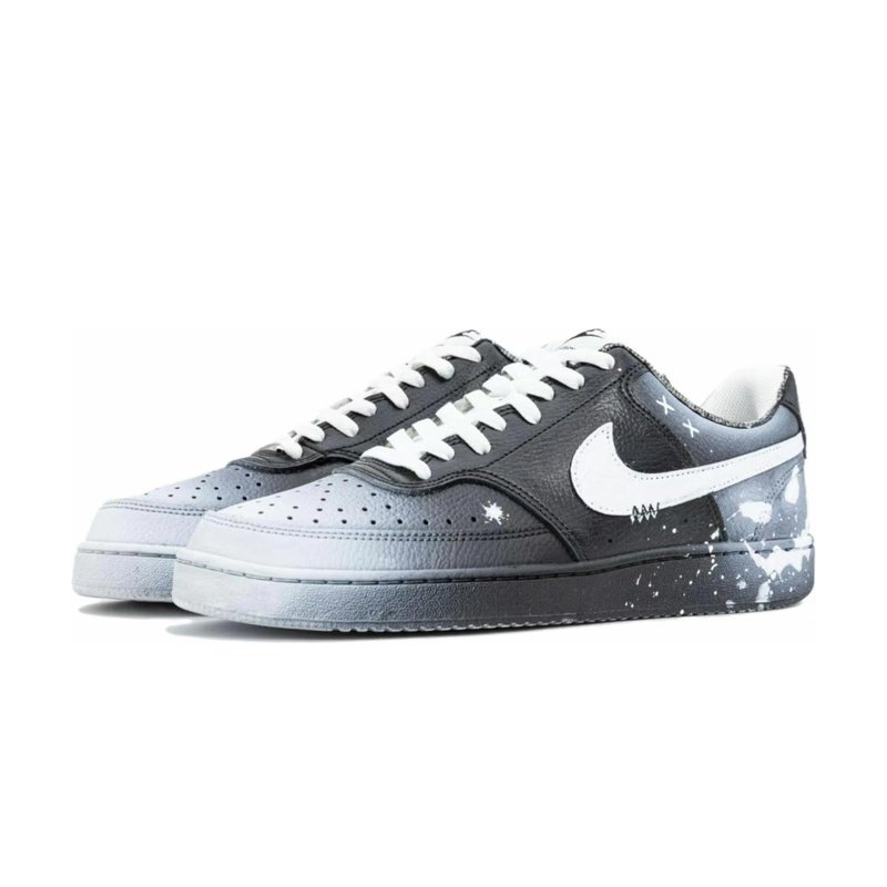 Custom Court Shoes Black White Dark Night Moment - Image 3