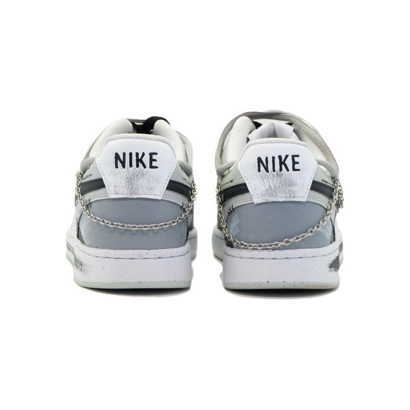 Custom Court Shoes Silver Gray Metal Beat - Image 4