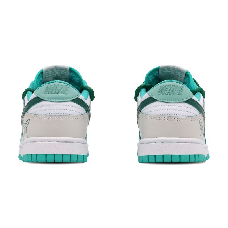 Custom Dunk Shoes Green White Butterfly Dance - Image 4