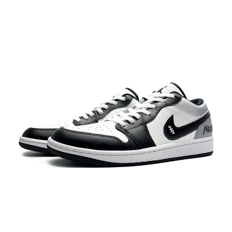Custom Jordan Shoes Black White Cosmic Exploration - Image 3