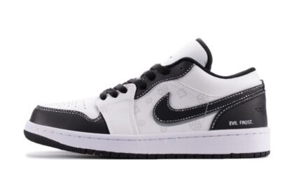 Custom Jordan Shoes Black White Evil Frost